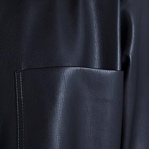 Women Customized Size Custom Turn Down Collar Short Sleeves Leather <b>Shirts</b> <b>Button</b> Down Breathable Anti-Wrinkle Leather <b>Shirts</b> - Product Image 4