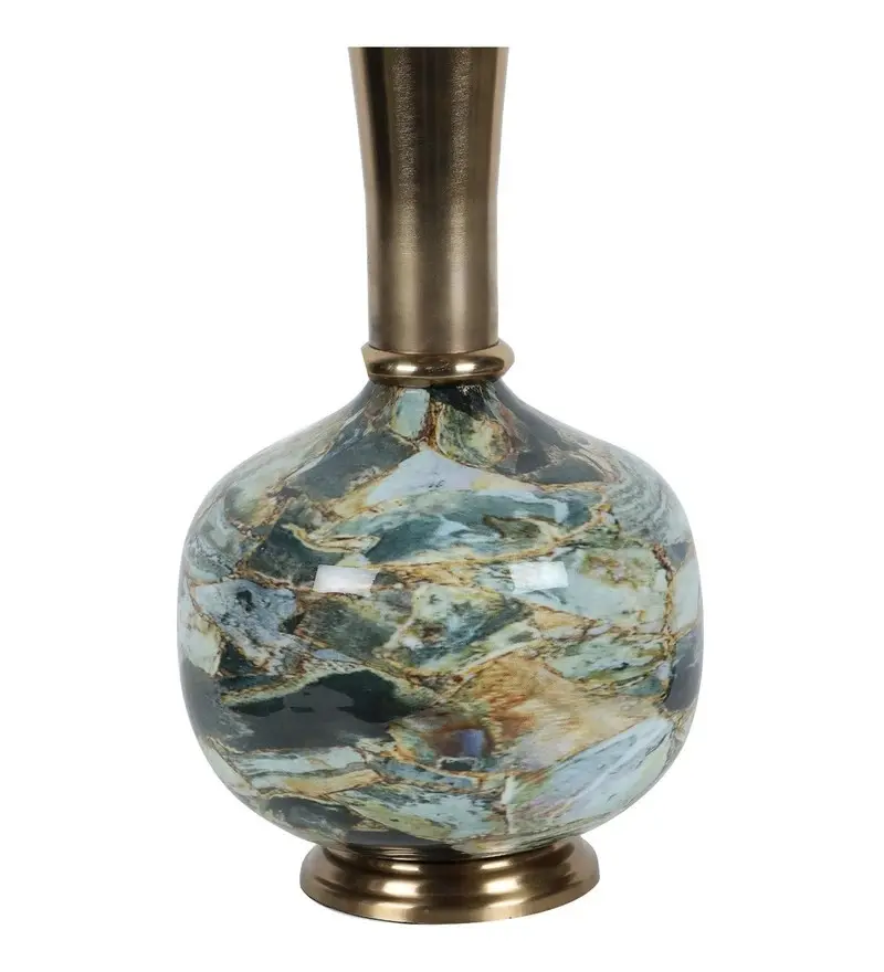 エナメルプリントでメッキされた売れ筋の金属製花瓶バーニッシュ真鍮専門家の職人技によって作られた最高のプレミアムデザイン