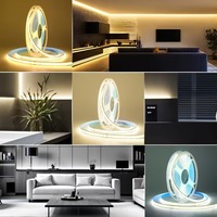 Kit de Tiras de Luz LED COB USB de 5V Directo de Fábrica, Caja de Conexiones de 6 Vías, Resistente al Agua, Regulable, Alto CRI 95, para Iluminación de Gabinetes