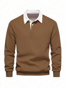 Sweat-shirt solide à demi-fermeture éclair pour hommes de grande taille pour hommes Sweat-shirt de haute qualité pour hommes en différentes couleurs - Product Image 3