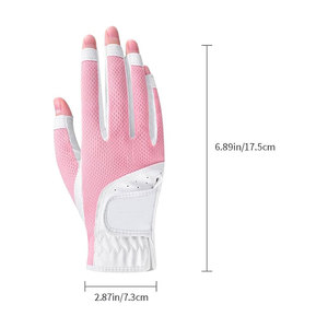 Guantes de golf de mujer de Color personalizados más vendidos, cuero genuino, protección UV, cierre de bucle de gancho, agarre estable, venta al por mayor, precio bajo - Product Image 4