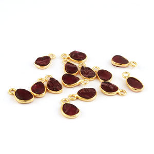 Connecteur de pierre précieuse en grenat brut naturel, vente en gros Standard, plaqué or, simple bail, connecteur de lunette, fourniture de fabrication de bijoux - Product Image 4