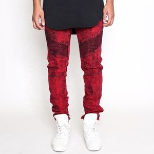 New Fashion Red Slim <b>Biker</b> <b>Jeans</b> for <b>Mans</b> Moto Denim <b>Jeans</b> Pants - Product Image 3
