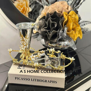 Quemador de incienso para sala de estar de diseño árabe con bandeja, juego de decoración religiosa de Metal de latón de acero inoxidable - Product Image 1