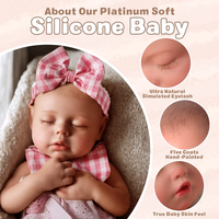 Poupée bébé réaliste Babeside Lucy de 16 pouces, en silicone platine, poupée reborn, expédition rapide