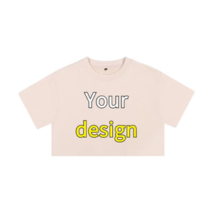 T-shirt décontracté d'été personnalisé en coton et fibre de bambou, col rond, manches courtes, pour femme, anti-rétrécissement, avec impression photo ou logo DIY - Product Image 2