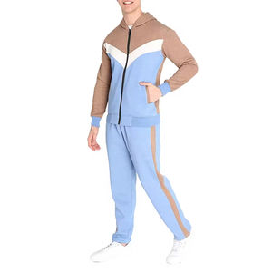 2025 nouvel ensemble de survêtement de haute qualité pour hommes personnalisé conception de blocs de couleur 2 pièces sweats à capuche et pantalons de survêtement ensemble pour le Service OEM d'hiver - Product Image 3