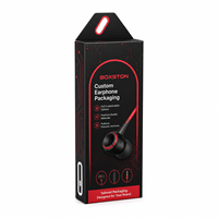 Boîte en carton personnalisée avec languette de suspension pour fenêtre, avec logo OEM, pour emballage d'écouteurs, boîte de vente au détail d'électronique pour écouteurs filaires/casques