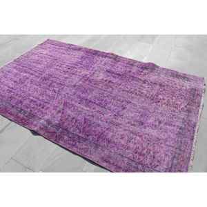 Alfombra Turca Vintage de 5.4x5.3 pies (164x161 cm), Alfombra Floral Morada - Product Image 2