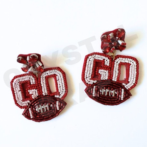 Designer Vintage perlé boucles d'oreilles pendantes femmes patriotique Orange blanc bleu pour les mariages et les jours commémoratifs mode tissu matériel - Product Image 6