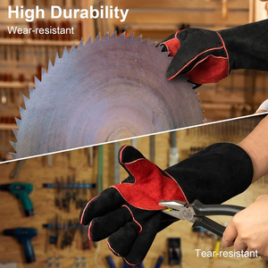 Gants de soudage de protection, couleur rouge et noire à bas prix Gants résistants aux hautes températures pour le travail du métal PAR AMAZING INDUSTRIES - Product Image 6
