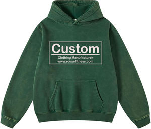 Sudadera con capucha con logotipo personalizado, sudadera de algodón de rizo francés lavado ácido, sudadera Unisex Vintage en blanco, sudadera de gran tamaño para hombres, ropa de calle - Product Image 1