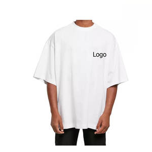 T-shirt pour homme professionnel de luxe 100% coton Nouveau design Coupe ample Petite épaule tombante T-shirt oversize uni 100% coton - Product Image 5