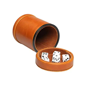 Vaso para Dados de Cuero Genuino de Piel de Vaca con Logotipo Personalizado – Vaso Mezclador de Dados de Cuero Estilo Vintage Cosido a Mano para Juegos de Mesa - Product Image 4