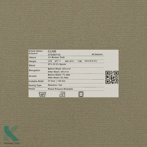 97% coton 3% Spandex tissé popeline tissu respirant et lavé uni teint pour vêtements décontractés et formels - Product Image 3