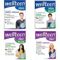 Wellteen Him Her Multivitamínico para Adolescentes, Niños y Niñas, Tabletas de Bienestar Diario, Certificado CE, Sabor Neutro, Hecho en el Reino Unido, Precio Reducido