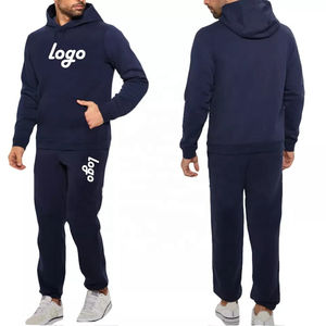 Chándales de hombre pulóver en blanco con logotipo personalizado con botón de capucha chándales de jogging de gran tamaño de algodón ropa activa para hombre precio al por mayor - Product Image 3