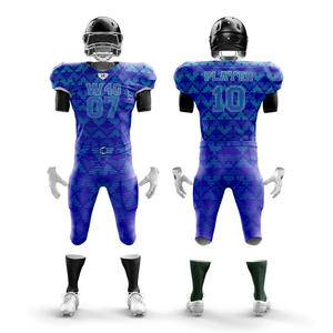 Maillots de football américain personnalisés 100% polyester ensemble de shorts séchage rapide maille respirante taille plus nom d'équipe personnalisé uniformes unisexes - Product Image 3