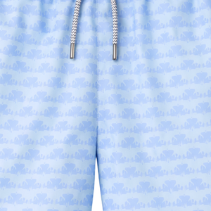 Shorts de bain recyclés pour hommes, bleu clair, imprimé éléphant, séchage rapide, avec cordon de serrage à la taille et poches - Product Image 6