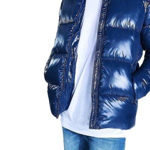 Men's Winter Puffer <b>Jacket</b> Canvas Stand Collar <b>Waterproof</b> Breathable Custom Logo <b>Padded</b> Outerwear - Product Image 2