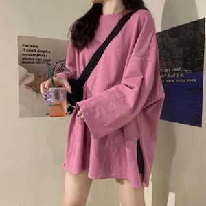 Loose <b>T</b>-<b>shirt</b> Women Autumn Fashion Wide Shoulder Tank Top Ir Regular Style Black White Bean Paste Purple Coffee <b>Pink</b> - Product Image 5