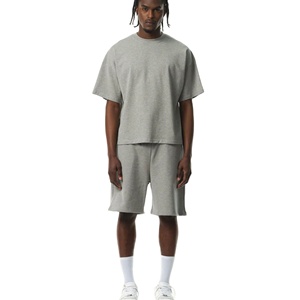 ชุดเสื้อยืดและกางเกงขาสั้นผู้ชายไซส์ใหญ่สำหรับฤดูร้อน ชุดออกกำลังกาย ผ้าฝ้ายสั่งทำ ชุดกางเกงขาสั้นสั่งทำสำหรับผู้ชาย เสื้อผ้าสกรีนโลโก้ตามสั่ง - Product Image 1