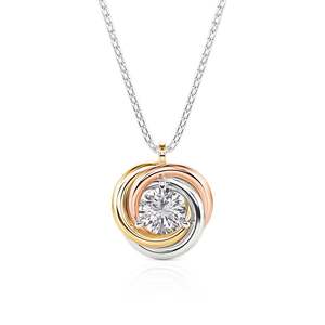 Collier Jeulia Classic pour Trinity en argent sterling avec zircon émeraude, diamant et perle - Product Image 1