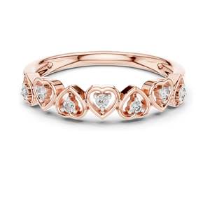Bague en diamant de laboratoire en forme de cœur de 0,105 carats pour femme, clarté VVS-VS EF, or 18 carats, 14 carats, 10 carats et argent 925, moissanite et diamant de laboratoire - Product Image 3