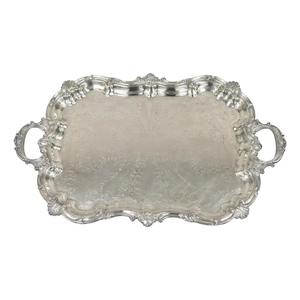 Bandeja de Servir Festoneada Estilo Victoriano, Bandeja Festoneada Plateada Coleccionable, Bandeja Vintage Plateada Inglesa - Product Image 1