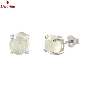 Pendientes de tuerca de piedra de Calcedonia de Plata de Ley 925 hechos a mano, joyería de boda y compromiso para mujeres y niñas, venta al por mayor - Product Image 4