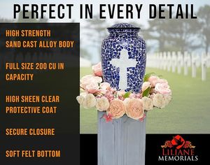 Handmade <b>Large</b> Adult Mosaic Glass Cremation <b>Urn</b> Unique Artwork With Individual Tiles Applied by Hand Funerals Funeral Supplies - Product Image 2