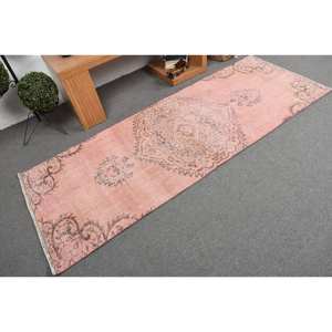 Vintage 29X76 ft rose turc laine tapis fait à la main classique grande surface Rectangle motif abstrait Latex pour couloir chambre décor - Product Image 2