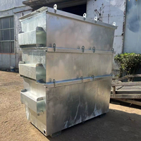 Conteneur à déchets mobile galvanisé à levage frontal pour chariot élévateur avec roues et couvercles en plastique