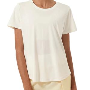 Hauts de sport coupe-vent doux pour la gym, le fitness et le yoga – Vêtements décontractés amples pour l'extérieur – Hauts d'entraînement à manches courtes pour femmes – Chemises de sport d'été - Product Image 1