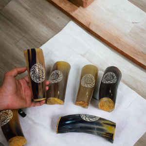 Gobelet à boire médiéval sculpté à la main artisanat naturel corne de coquille de Viking pour les fêtes royales et les célébrations de Cosplay durables - Product Image 5