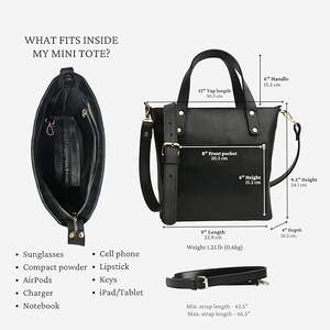 Mini sac cabas de voyage artisanal Companion avec sangle amovible en cuir pleine fleur de qualité supérieure et compartiment à fermeture éclair - Product Image 4