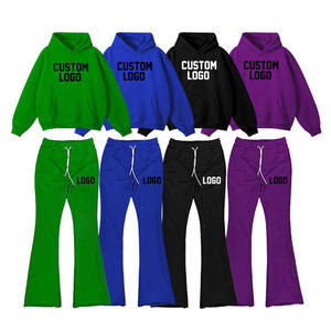 OEM personalizado al por mayor de los hombres en blanco de algodón con capucha pantalones de chándal Jogger conjunto chándal transpirable con el logotipo impreso - Product Image 1