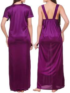 Ensemble de chemise de nuit en satin super confortable pour femme (lot de 2) Emballage personnalisé disponible auprès du vendeur indien Woven Weave - Product Image 2