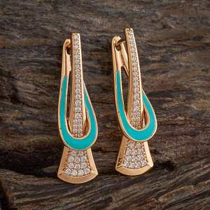 Boucles d'oreilles pendantes géométriques pour soirée - Boucles d'oreilles en zircon en alliage de zinc - Product Image 1