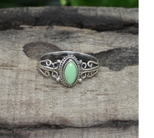 Variscite Gemstone <b>Ring</b> 925 Sterling Silver Handmade Filigree <b>Statement</b> Jewelry Solid Silver Designer <b>Ring</b> Vintage Inspired Gift - Product Image 1