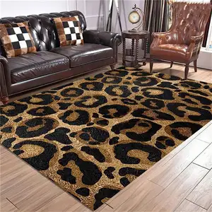 Leopard print soft plush living room big size carpets and rugs high quality custom printed area rugs