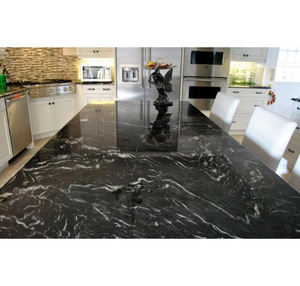 Azulejo Pulido de Granito Negro Indio de Primera Calidad con Patrón de Remolino Bosque Marino para Aplicaciones de Pisos Elegantes - Product Image 5