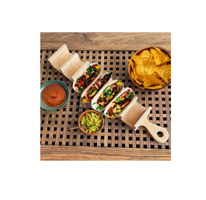 จานไม้ทาโก้สำหรับร้านอาหารทนทานใช้ซ้ำได้ขาตั้งทาโก้หลายขนาด - Product Image 1