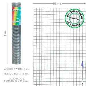 Rete Elettrosaldata Zincata 19x19 / 100 cm. Rotolo da 10 Metri per Uso Domestico - Product Image 1
