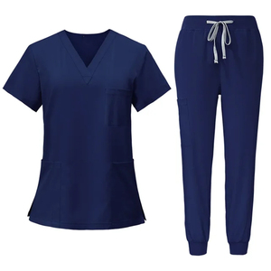 Venta caliente Unisex XL médico enfermera Scrubs traje de manga corta tejido Hospital uniformes con diseños elásticos de calidad superior - Product Image 5