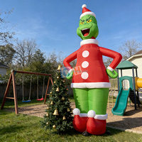 Décoration de Noël gonflable pour l'extérieur, ballon gonflable de Noël Grinch