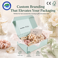 Boîtes en carton ondulé personnalisées avec revêtement UV et doublure en mousse pour accessoires capillaires et petits cadeaux - Logo personnalisé