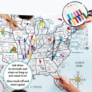 Bản đồ Khăn trải bàn giấy màu thế giới tự làm bản đồ Khăn trải bàn giấy màu của trẻ em - Product Image 1