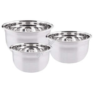 Bols de forme ronde en acier inoxydable Bol de service Collection de bols modernes en acier inoxydable - Product Image 2