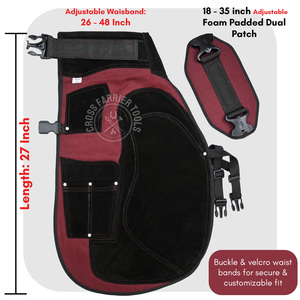 Herramienta de corte de pezuña de herrador con delantal, extractor de uñas hecho en cuero, cuchillo de puntera, raspador de mango rojo - Product Image 5